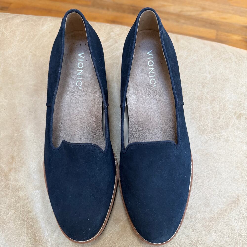 Vionic Willa Wedge Sandals – Navy Suede - Picture 4 of 14